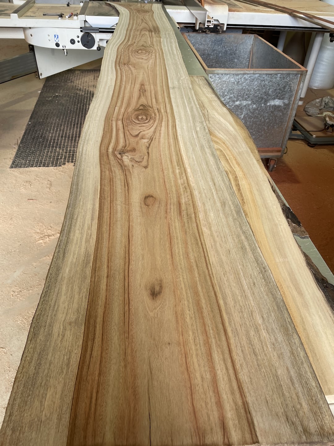 live-edge-coffee-bar-make-1 Progress photo of custom built coffee bar in the shop finished sanded ready to be cut