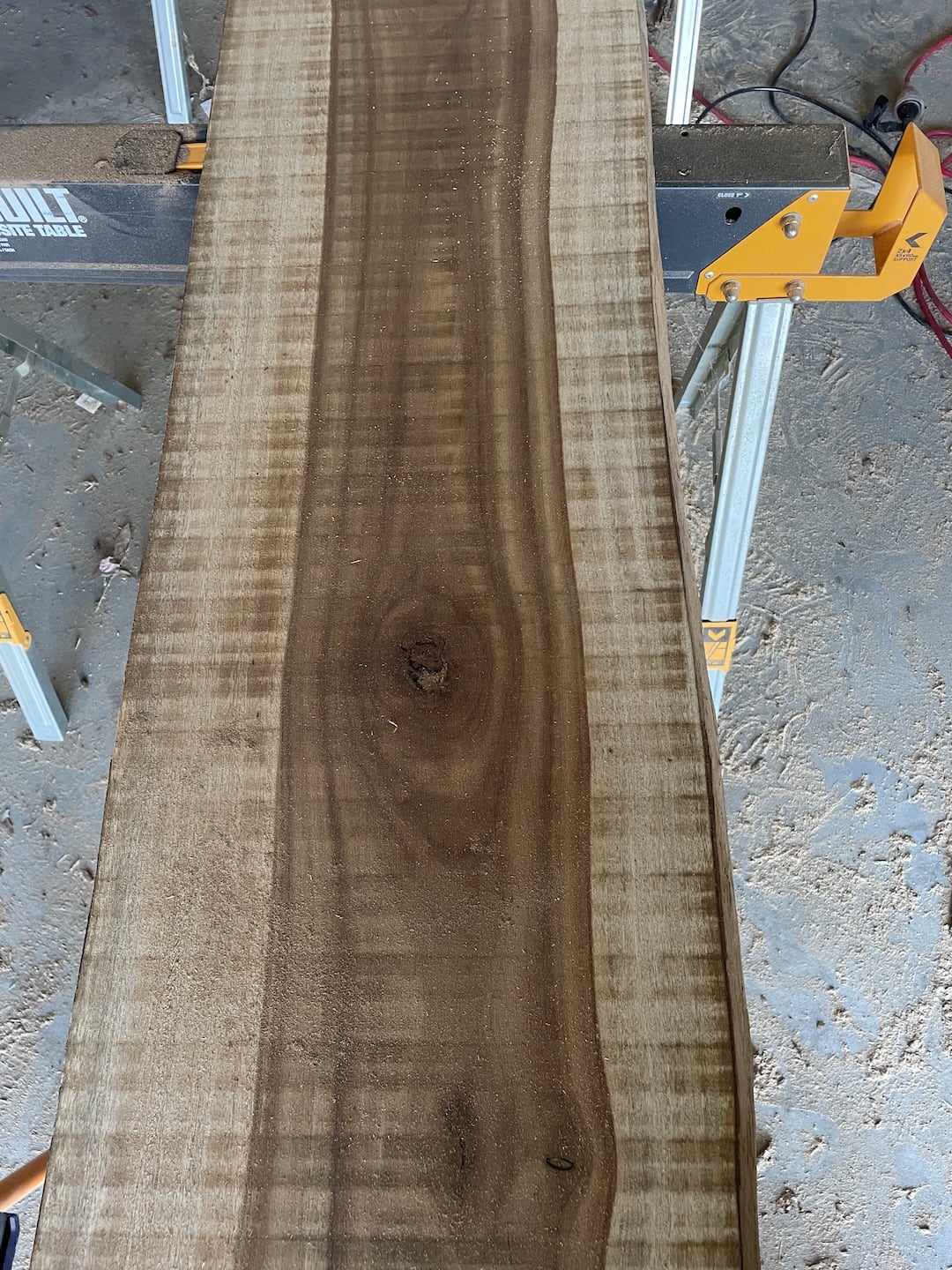 live-edge-coffee-bar-make-2 Timber slab for the coffee bar roughly hand sanded to reveal the wood grain