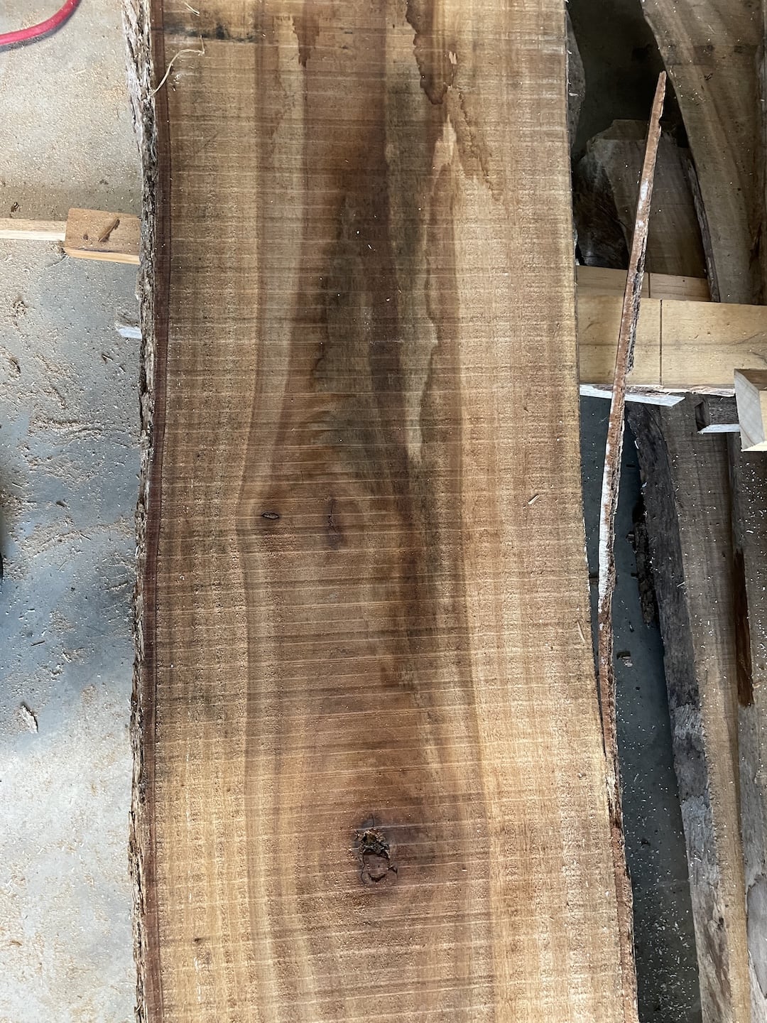 live-edge-coffee-bar-make-3 Rough saw timber slab close up photo of the slab selected for he coffee bar