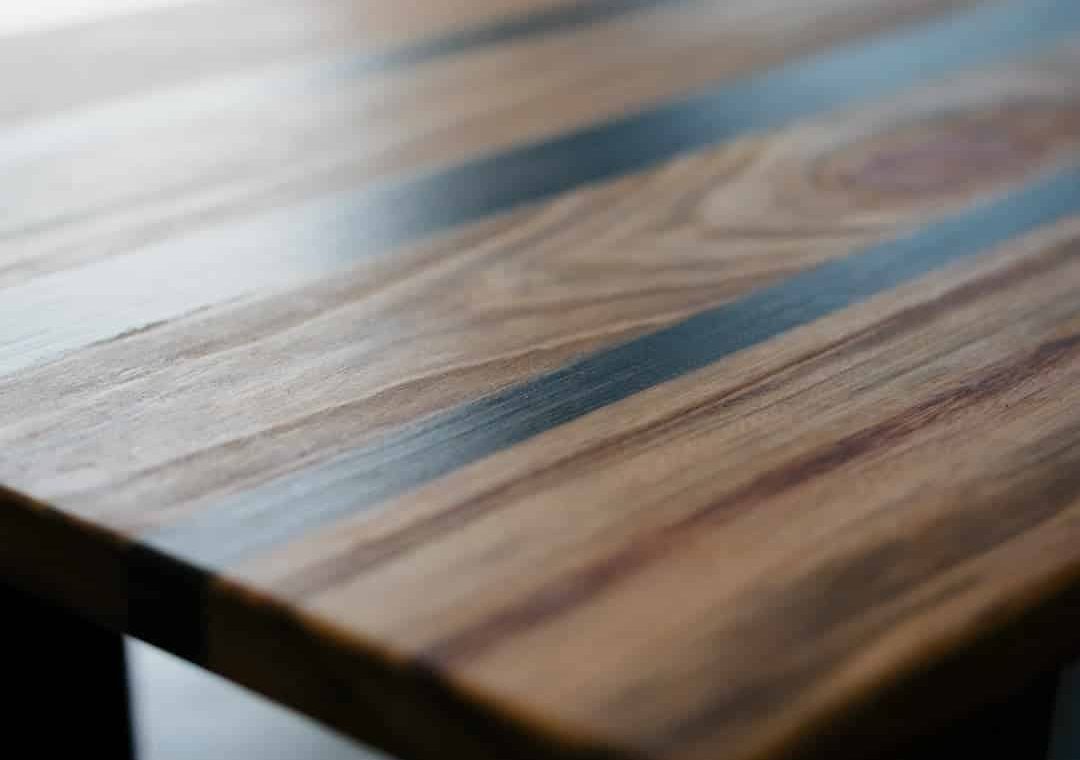 Close us of time coffee table with black accent lines