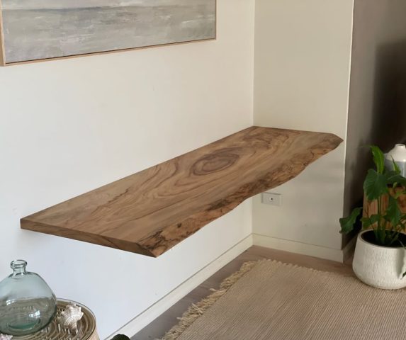 custom-made-study-nook-desk-view-1 Floating study nook installed showing the beautiful timber grain in the client home